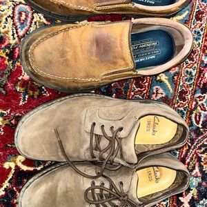 Clarks & sketchers  Brown Suede Loafers&  Slip-Ons bundle